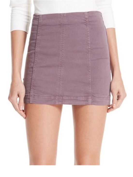Free People Dresses & Skirts - Free People Lavender Mauve Stretch Denim Mini Skirt, Size 6